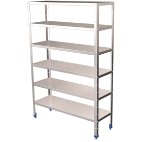 Estantería inox de 6 niveles con estantes de 0,8 mm de espesor 1200x600x1750 mm