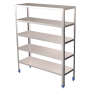 Estantería inox 5 niveles con estantes de 0,8 mm de espesor 1200x400x1750 mm