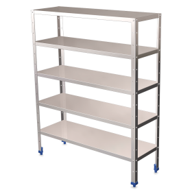 Estantería inox 5 niveles con estantes de 0,8 mm de espesor 1200x400x1750 mm