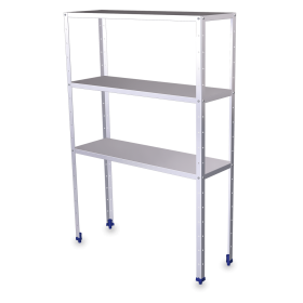 Estantería inox de 3 niveles con estantes de 0,8 mm de espesor 1000x400x1750 mm