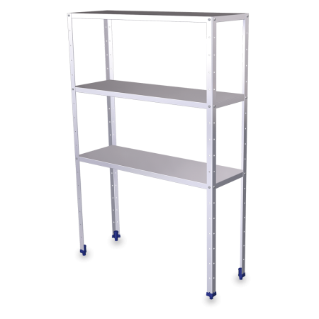 Estantería inox de 3 niveles con estantes de 0,8 mm de espesor 800x600x1750 mm