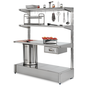 Mesa inox mural con estantes de sobremesa Imagine 764x655x1700 mm