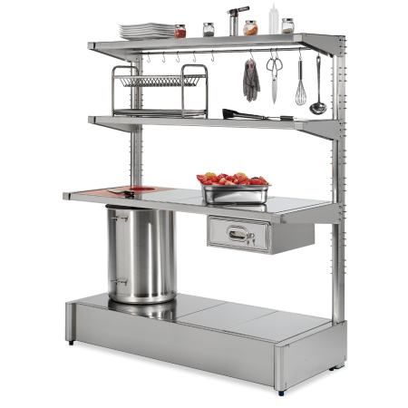Mesa inox mural con estantes de sobremesa Imagine 1174x655x1700 mm