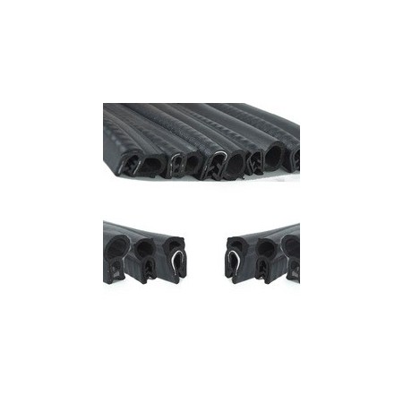 Burlete 17x10mm Perfil Caucho Negro (1m)